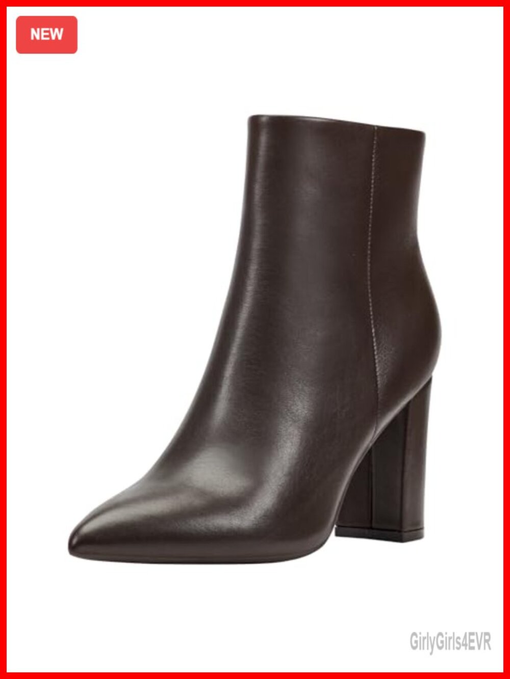 Marc Fisher Pointed Toe Block Heel Ankle Booties Zip Closure